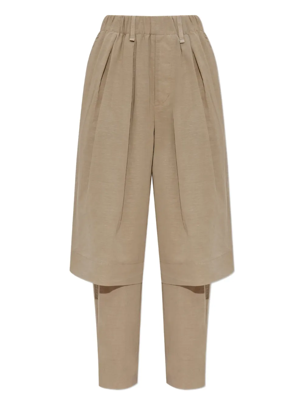 Issey Miyake Paper-Esque U tailored pleated trousers | Neutrals | Image 1