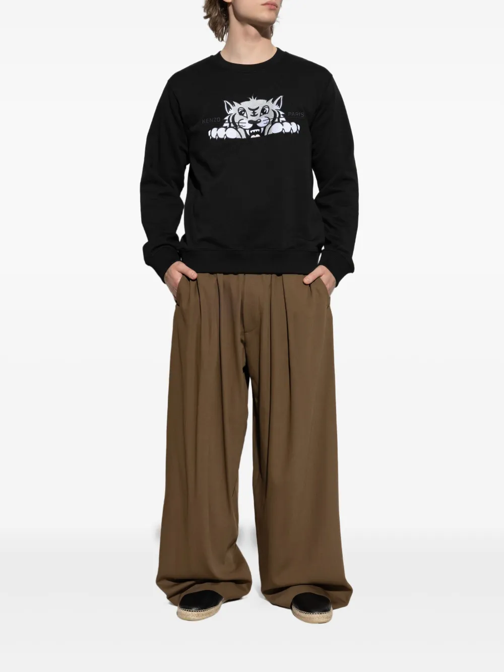Kenzo Sweater met grafische print - Zwart