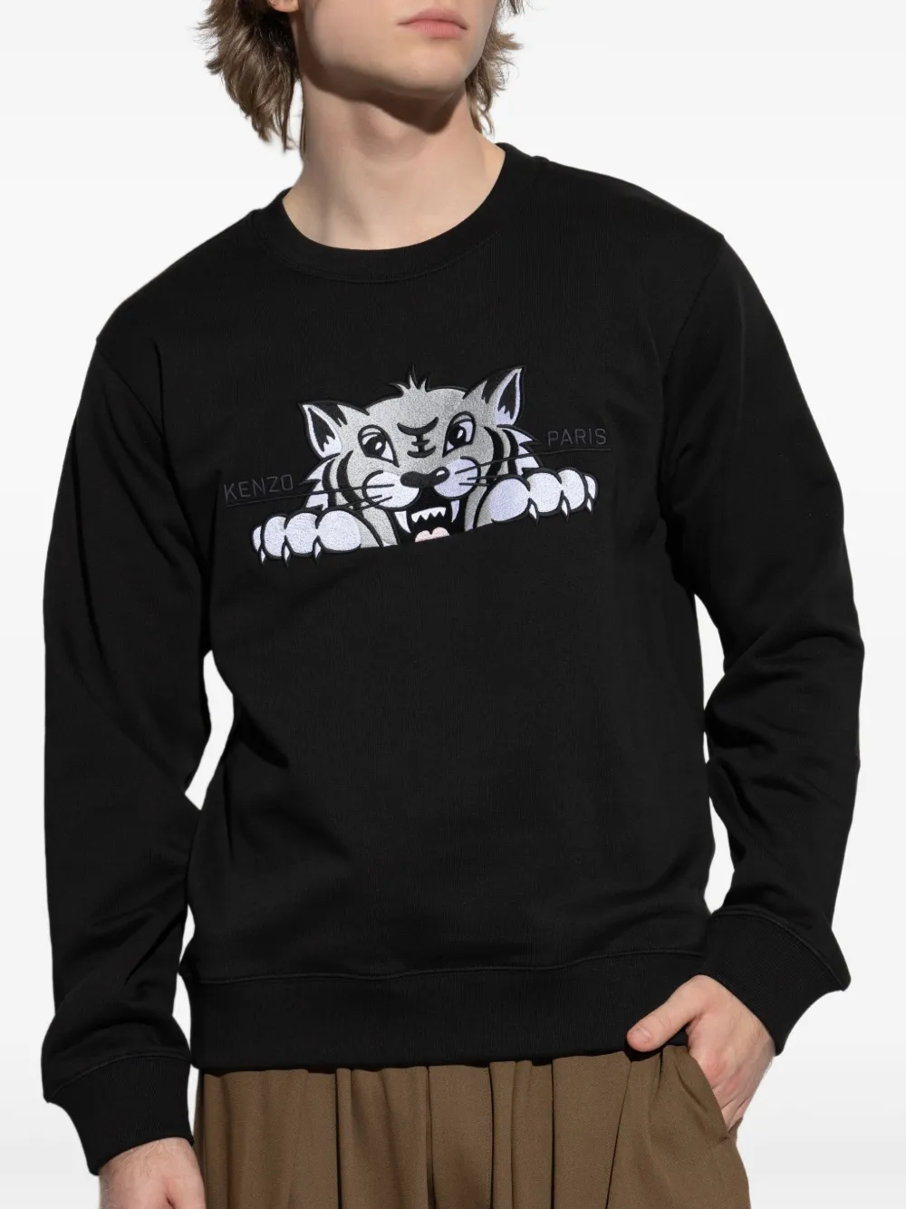 Kenzo Sweater met grafische print Zwart