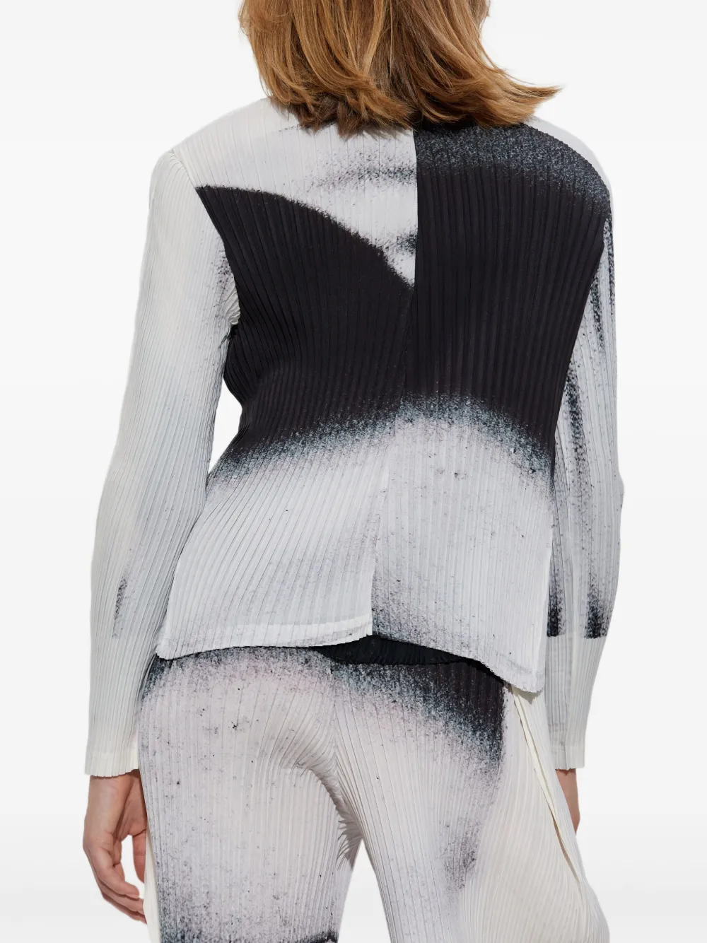 Issey Miyake Shadow Study Pleated Graphic-print Jacket