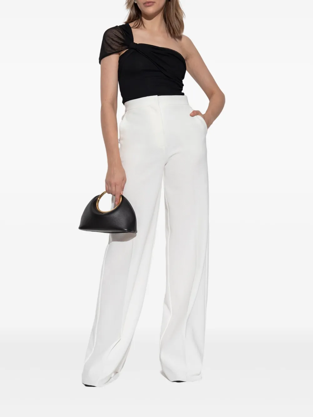 Max Mara Ponte broek met wijde pijpen Wit