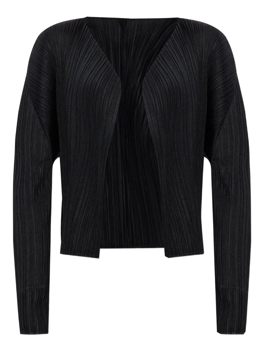 Pleats Please Issey Miyake pleated open-front cardigan | Black | Image 1