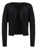 Pleats Please Issey Miyake pleated open-front cardigan - Black