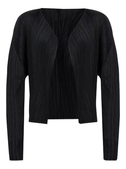 Pleats Please Issey Miyake pleated open-front cardigan