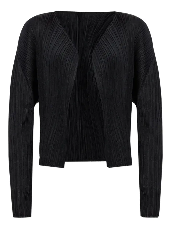 イッセイミヤケ プリーツ加工オープンフロントカーディガン Pleats Please Issey Miyake オープンフロント カーディガン