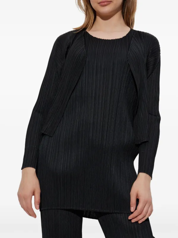 イッセイミヤケ プリーツ加工オープンフロントカーディガン Pleats Please Issey Miyake オープンフロント カーディガン