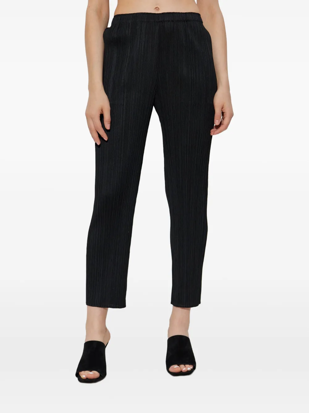 Pleats Please Issey Miyake Pantalon met krijtstreep - Zwart