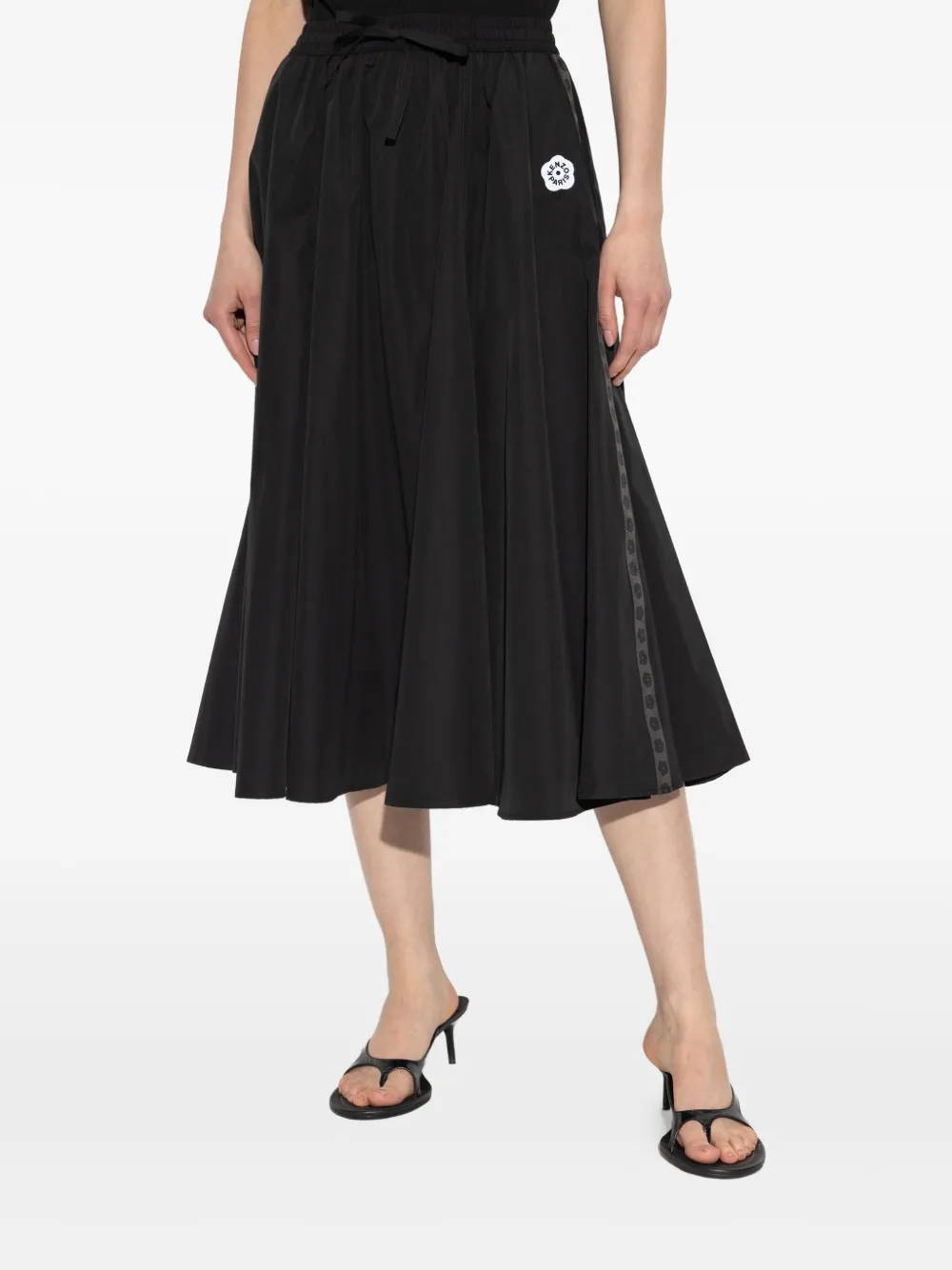 Kenzo Geplooide zwarte midi-rok