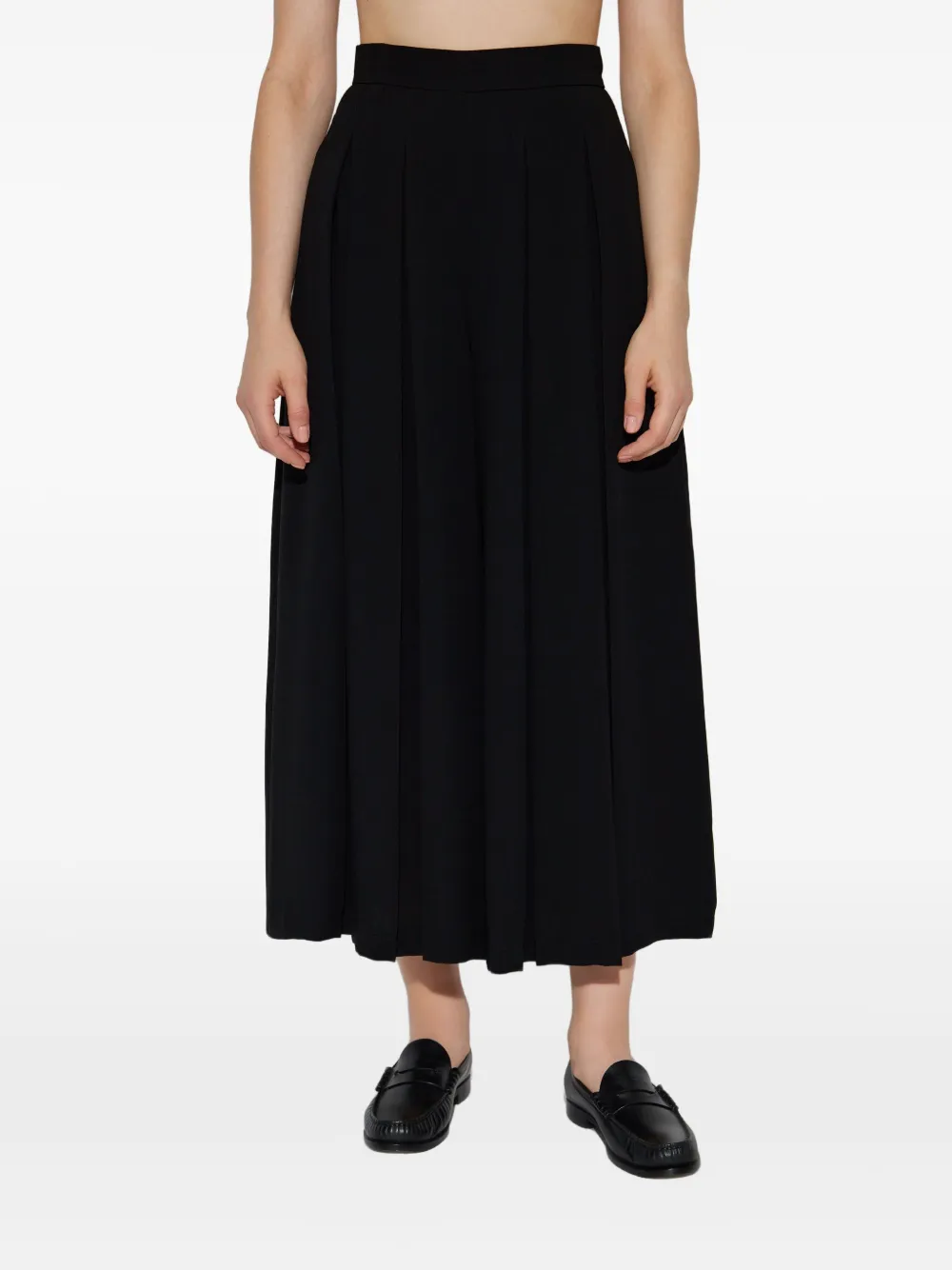 Max Mara Plooibroek met wijde pijpen Zwart