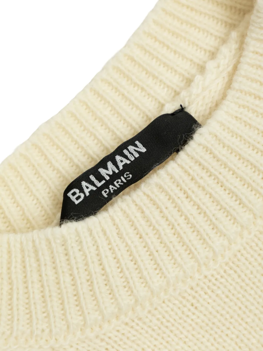 Balmain Kids Sweater met geborduurd logo Beige