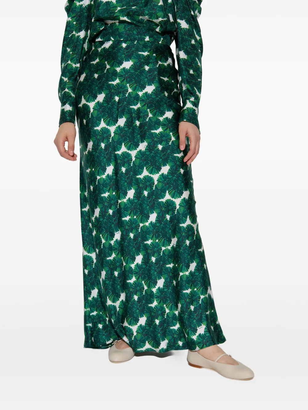 Max Mara Maxi-rok met bloemenprint Groen