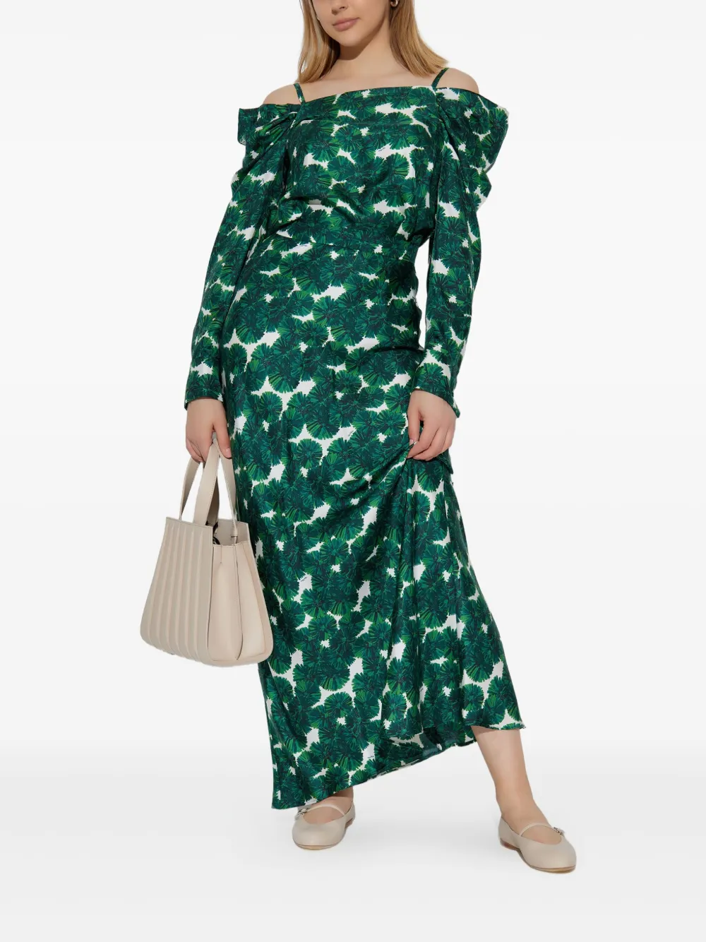 Max Mara Maxi-rok met bloemenprint Groen