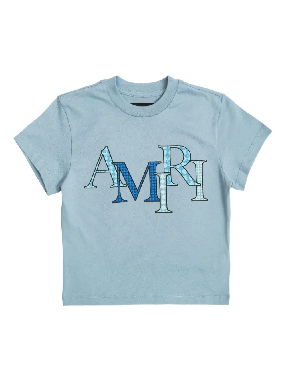 AMIRI KIDS T-shirt met logoprint en korte mouwen Blauw