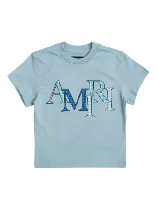 AMIRI KIDS logo-print short-sleeve t-shirt | Blue | FARFETCH