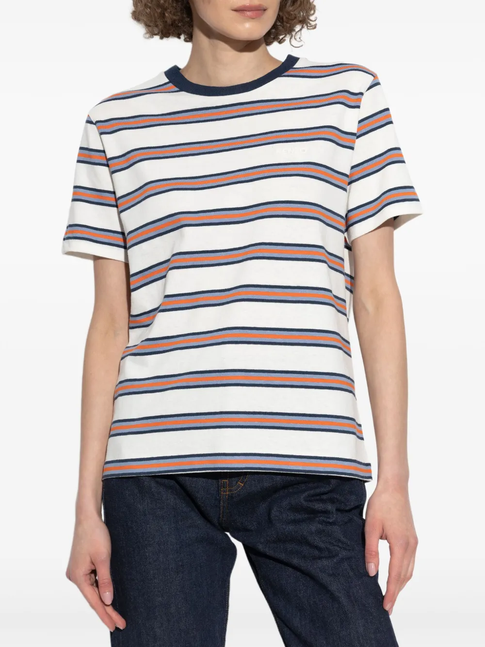 Kenzo Gestreept T-shirt met ronde hals Wit