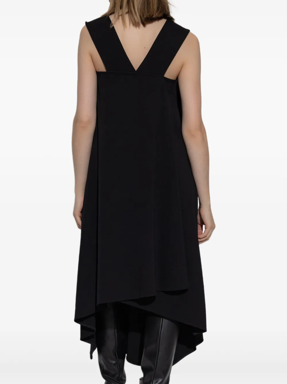Sportmax Mouwloze jurk met V-hals Zwart