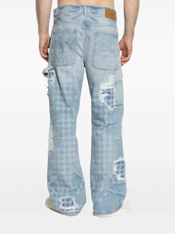 AMIRI パッチワーク ジーンズ | ブルー | FARFETCH JP
