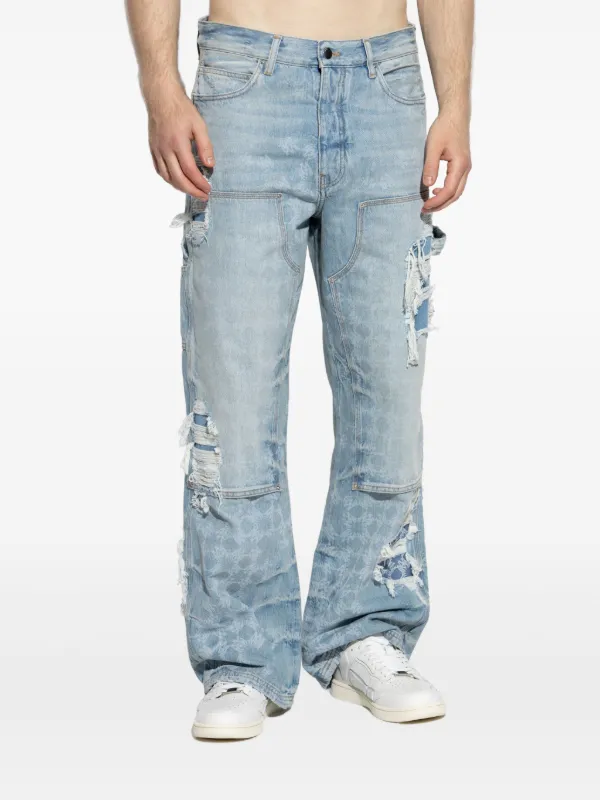 AMIRI パッチワークデニムパンツ AMIRI アミリ バンダナパッチワーク デニムパンツ インディゴ