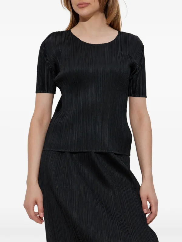 Pleats Please Issey Miyake プリーツ Tシャツ | ブラック | FARFETCH JP