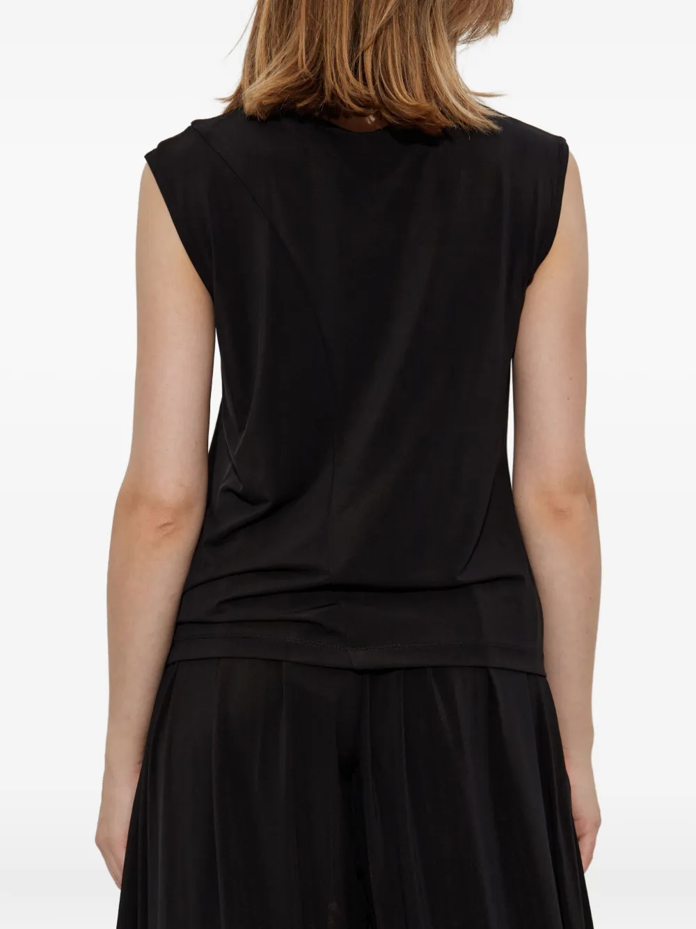 Issey Miyake Gedrapeerde top Zwart