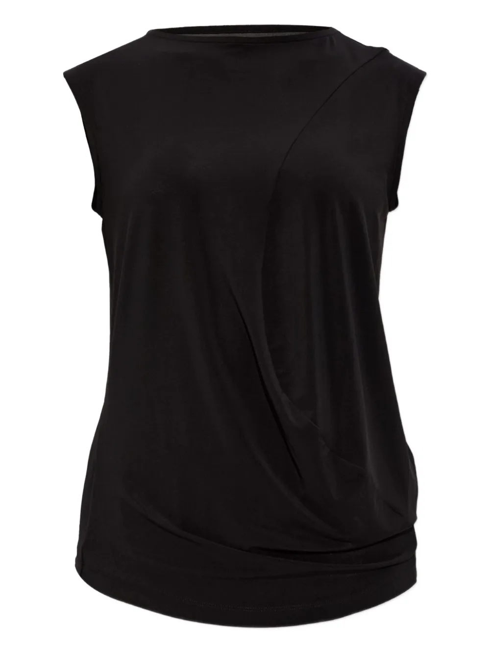 draped sleeveless top