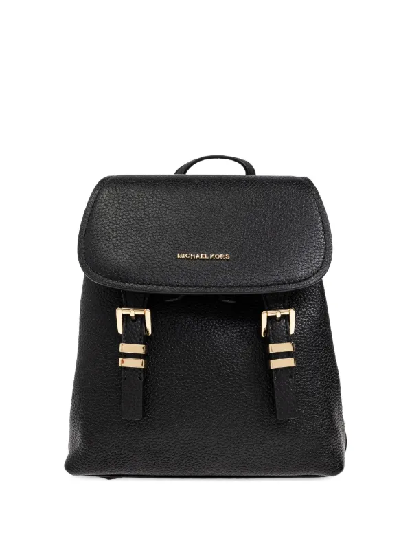 Michael Kors Black Textured Backpack Michael Kors Medium textured backpack front pocket | The  main image 2