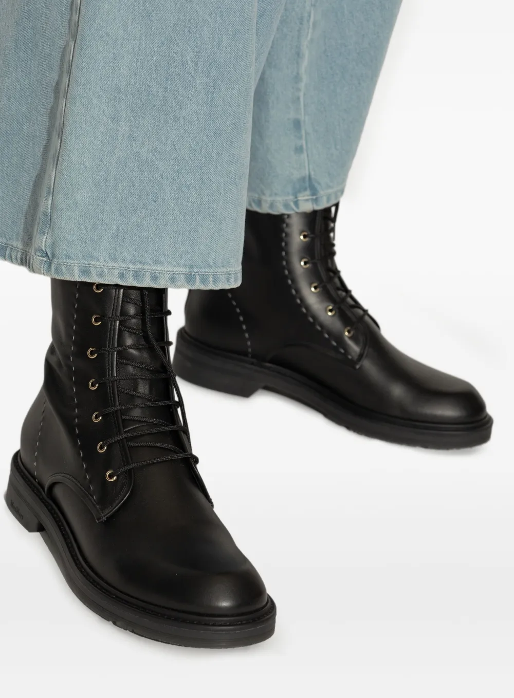 Max Mara Combat boots met veters Zwart