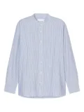 Closed mandarin-collar striped shirt - Blue