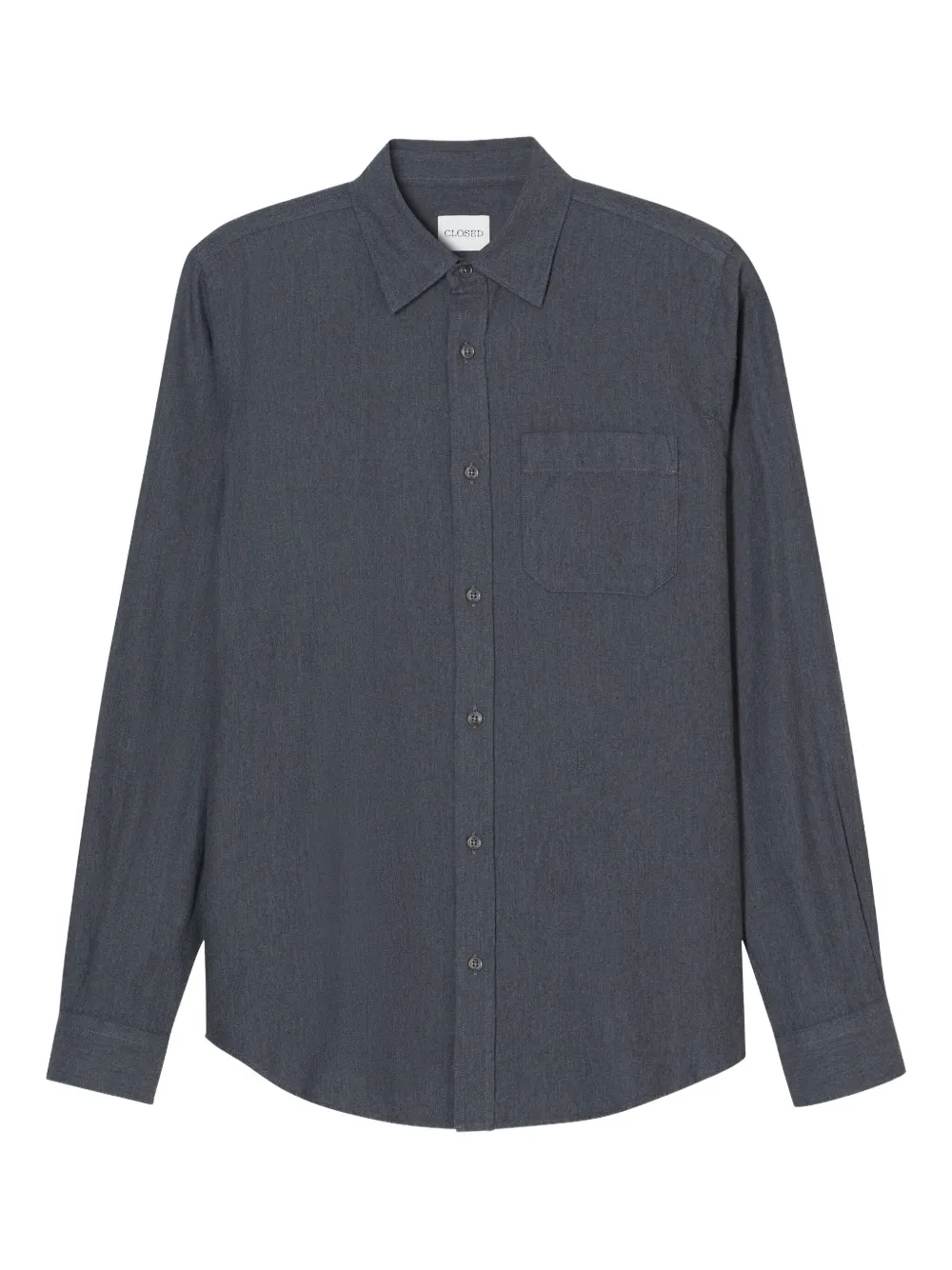 Closed long-sleeve button-up shirt | Grey | Image 1