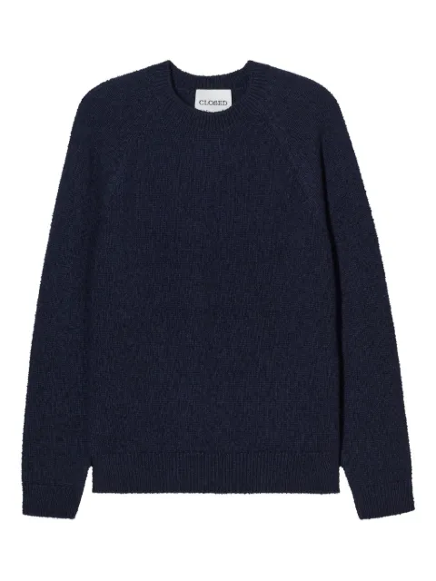 Closed crew-neck raglan sweater