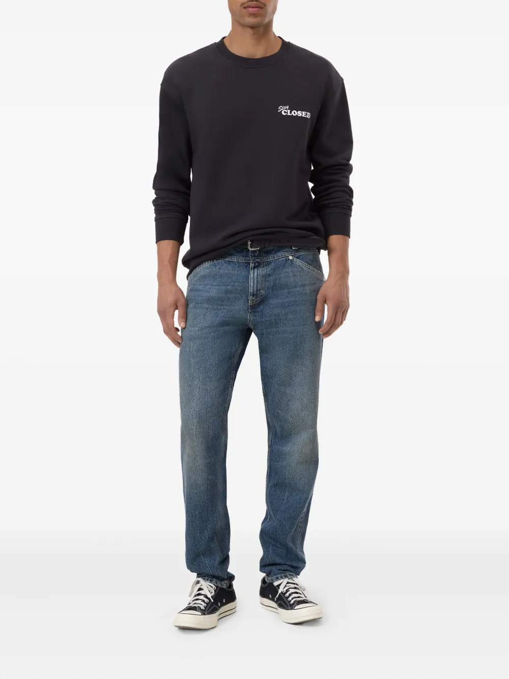 Closed Sweater met logoprint - Zwart
