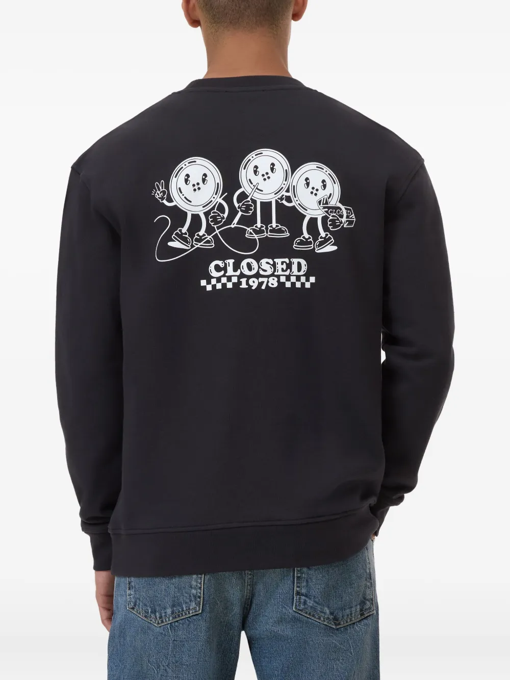 Closed Sweater met logoprint Zwart