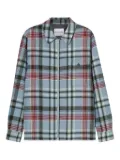 Closed zip-front plaid shirt jacket - Blue