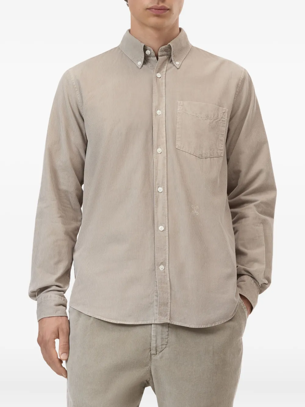 Closed Button-down overhemd Beige