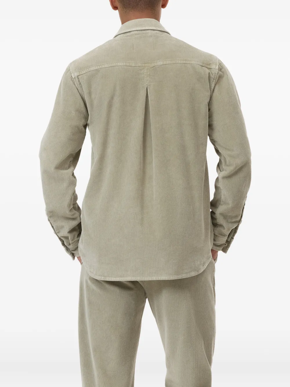 Closed Overhemd met ribfluwelen zak Groen