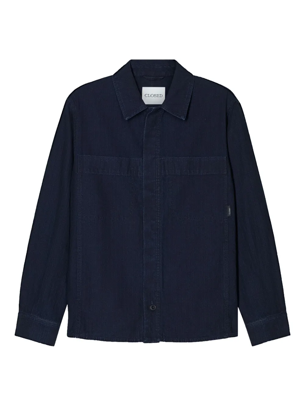 Closed button-up denim shirt | Blue | Image 1