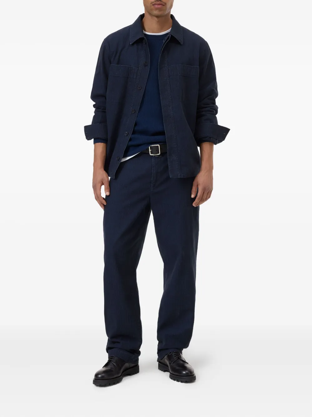 Closed button-up denim shirt | Image 2