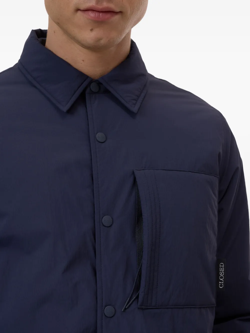 Closed Shirtjack met opgestikte zak Blauw