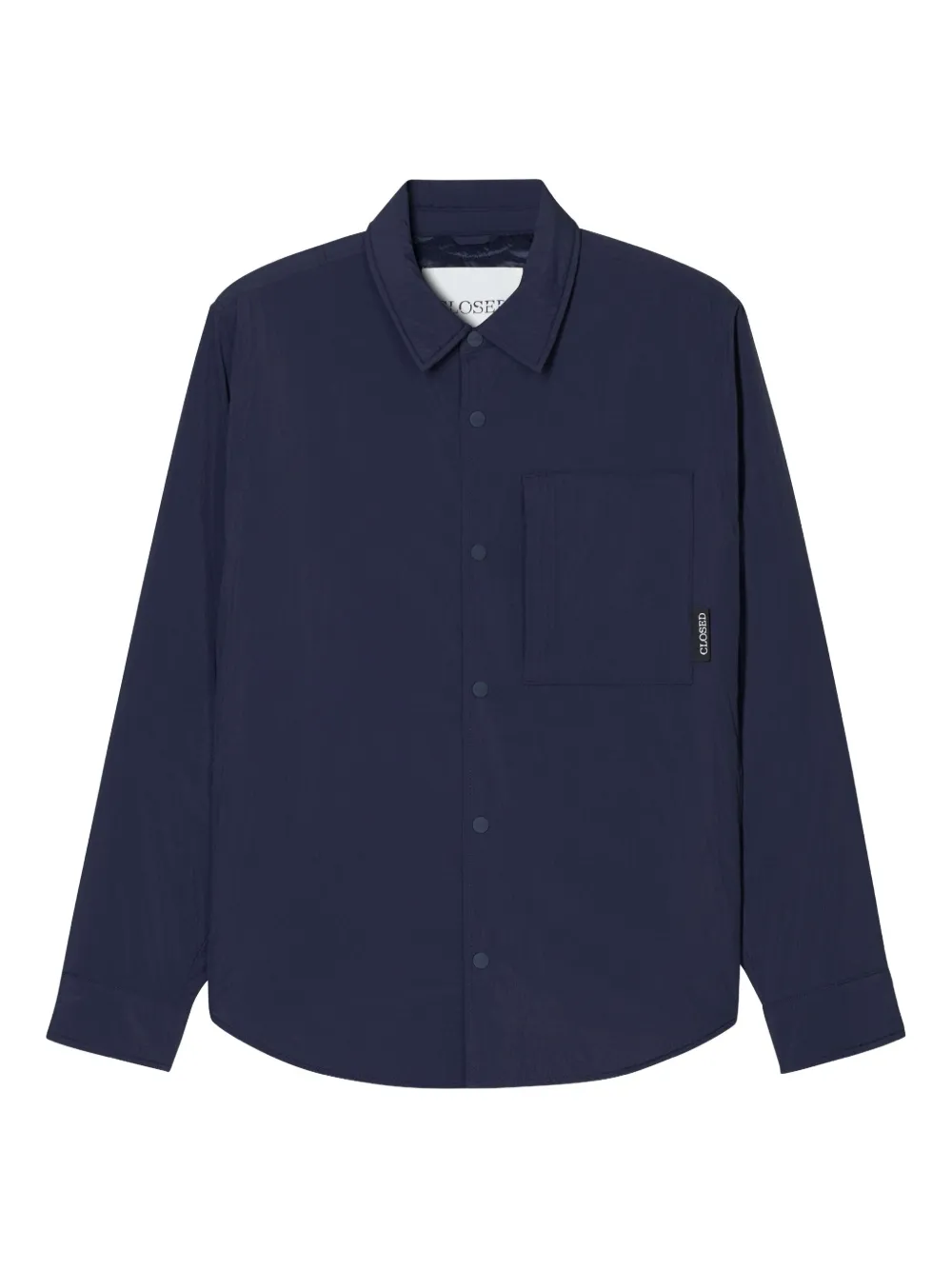 Closed Shirtjack met opgestikte zak Blauw