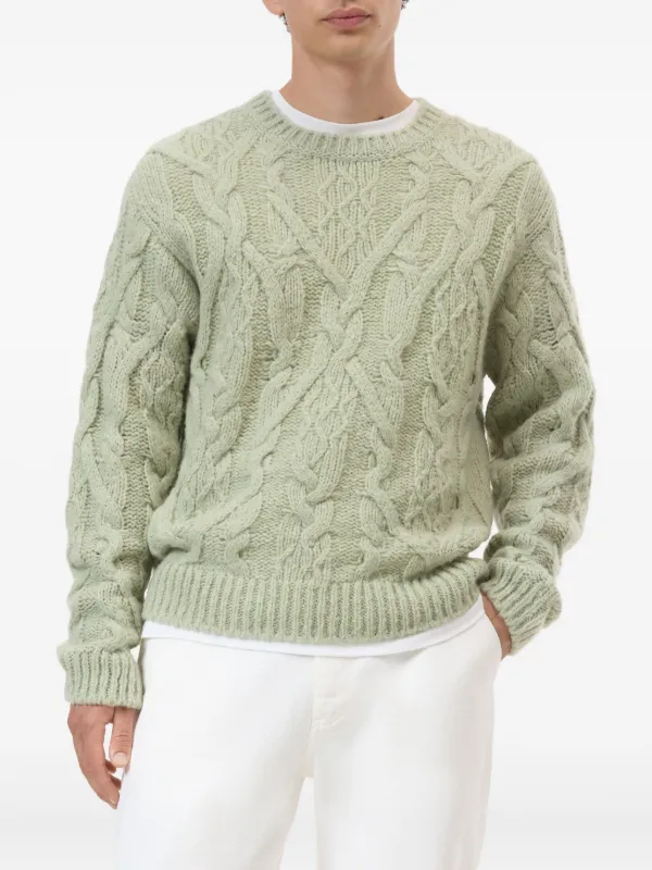 Closed cable-knit Sweater Green FARFETCH PH