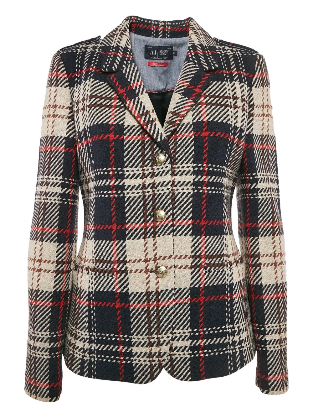 Armani Vintage plaid tweed jacket | Blue | Image 1