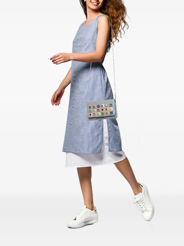 FENDI スタッズ付き クラッチバッグ グレー Fendi Pre-Owned スタッズ レザークラッチバッグ | グレー