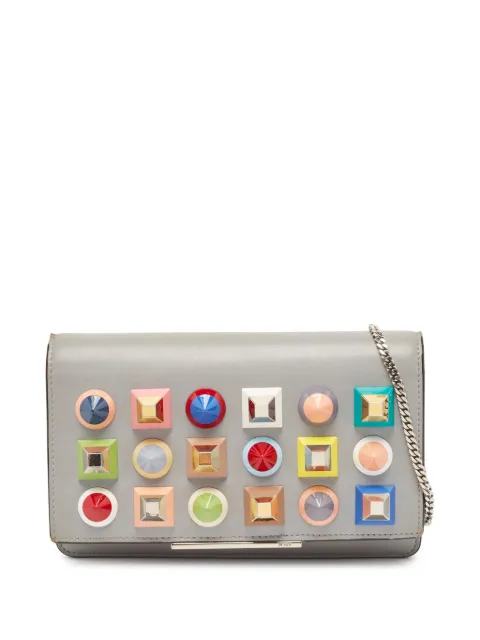 Fendi Pre-Owned スタッズ レザークラッチバッグ