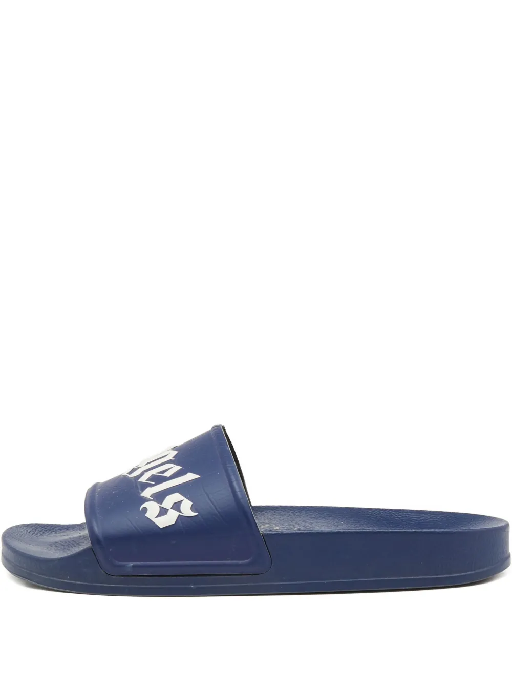 logo-print leather slides