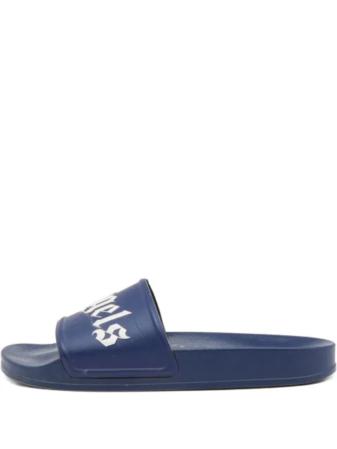 Palm Angels logo-print leather slides