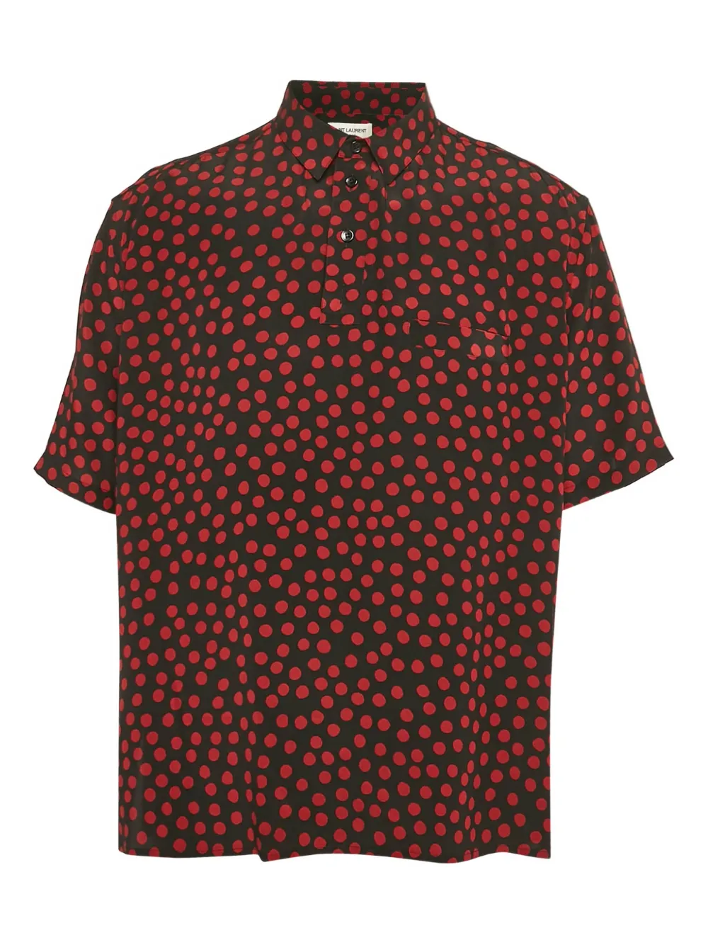 polka-dot silk shirt