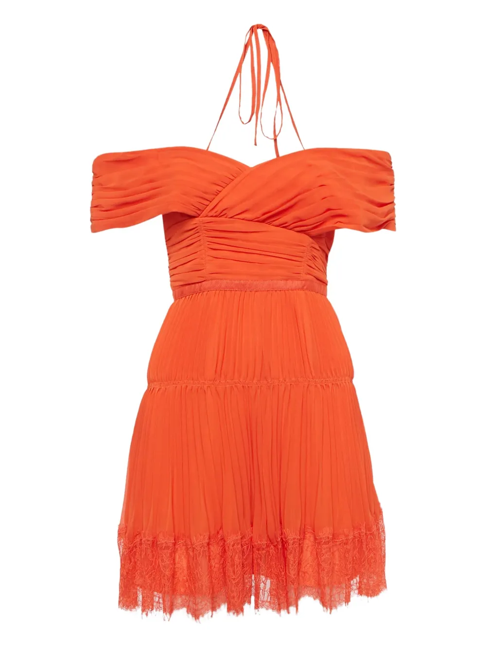 Self-Portrait lace-design dress | Orange | Image 1