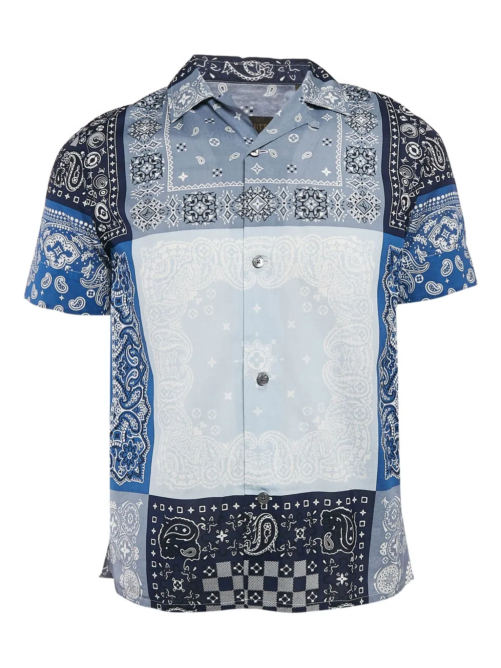 Louis Vuitton Pre-Owned bandana-print patchwork shirt | Blue | Image 1