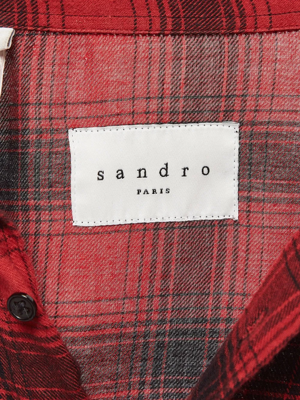  Sandro Camisa A Cuadros De Algodón - Rojo 