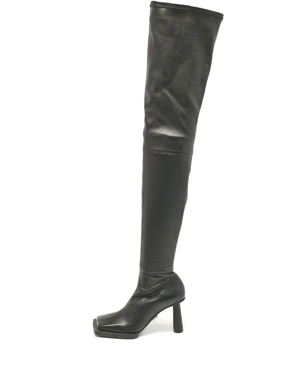 leather over-the-knee heeled boots